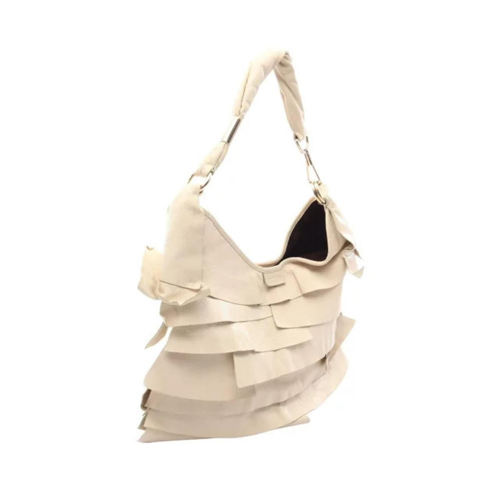 Saint Laurent Leather Cream Shoulder Yves Tropez Bag Beige Cream Tan